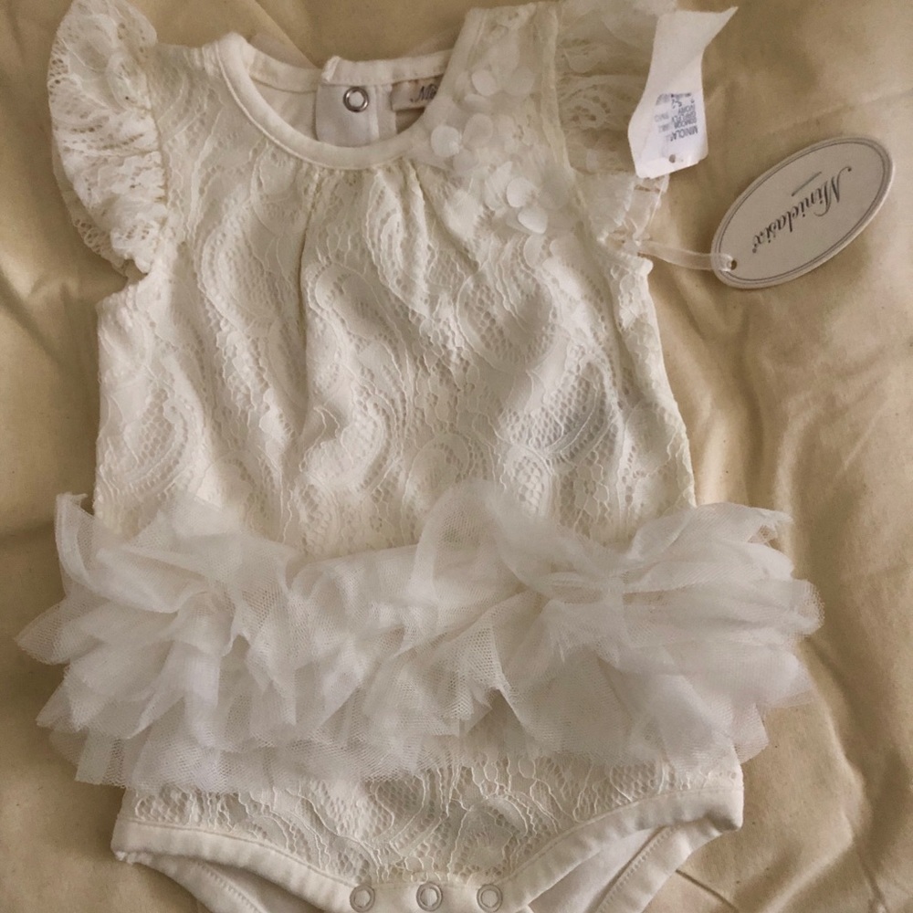 NWT Miniclasix White Lace Tutu Onesie